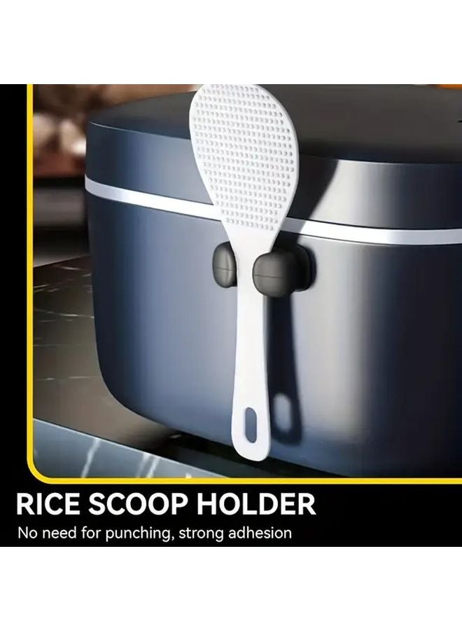 حامل مغرفة الأرز اللاصق العشوائي اللون، حامل مغرفة المطبخ المثبت على الحائط دون أثر - Image 2