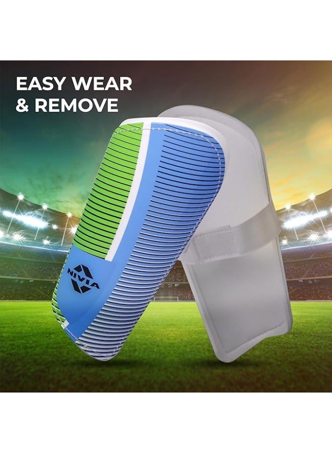 Nivia Wisdom - 2018 Plastic Shin Guard For Youth For Football Games Matches, Training, Light Weight & Breathable (White,Size - Large) - Image 3