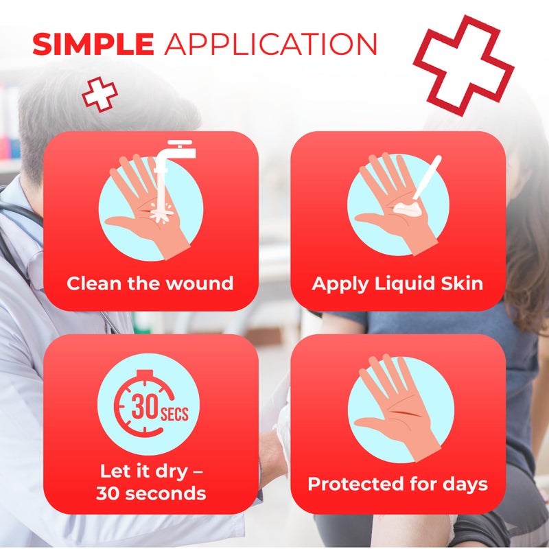 Ever Ready First Aid Liquid Bandage for Skin â€“ Waterproof Skin Glue for Wound Closure, Flexible Liquid Barrier with Non-Sting Formula â€“ Long-Lasting Liquid Bandage - 10 Count - Image 5