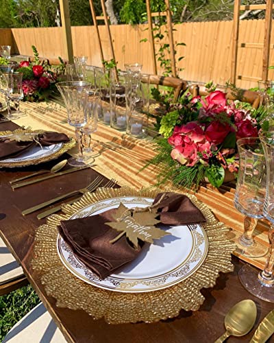 SoarDream Gold Velvet Table Runner 10ft Extra Long Luxury 29x120 inch Soft Dinner Table Runners for Wedding Reception Table Decorations - Image 2