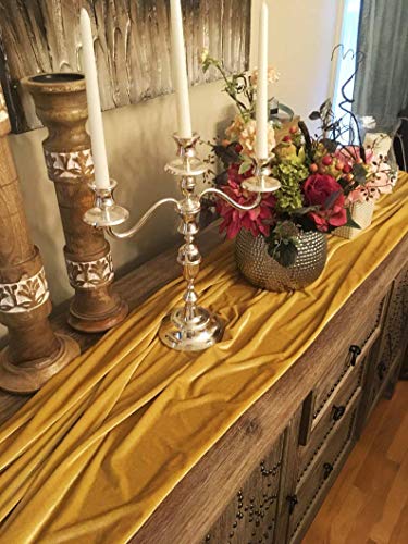SoarDream Gold Velvet Table Runner 10ft Extra Long Luxury 29x120 inch Soft Dinner Table Runners for Wedding Reception Table Decorations - Image 5