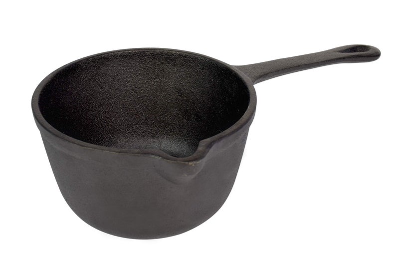 Jim Beam JB0204 PreSeasoned Heavy Duty Construction Cast Iron Basting Pot for Grilling and Oven Large Black