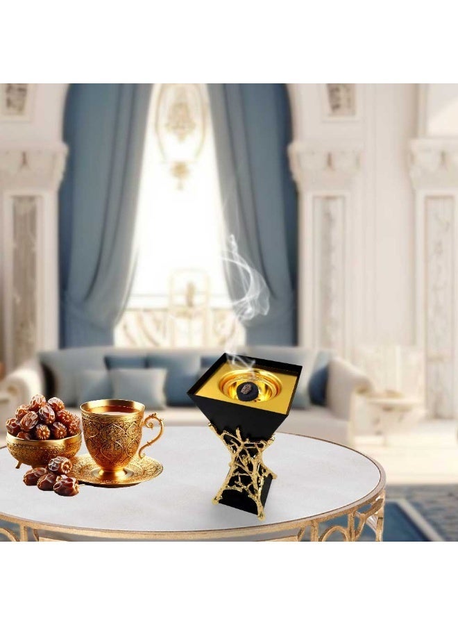 Bakhoor BoSidin Luxurious Modern Design Oud Incense Holder Black Gold - Image 3