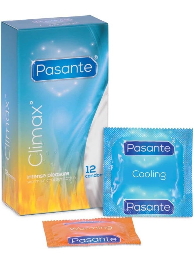 Pasante Climax Sensation Condoms | Intense Pleasure Warm & Cool | Natural Latex Rubber, Non-Spermicidal Lubrication, 12pcs - Image 5