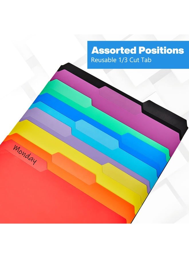 KTRIO 9 Pack Plastic File Folders Colored Folders - 9 Assorted Colors Letter Size File Folders Poly Filing Folders Heavy Duty 3 Tab Folders, 1/3 Cut Erasable Tabs for Office School Home Organization - Image 5