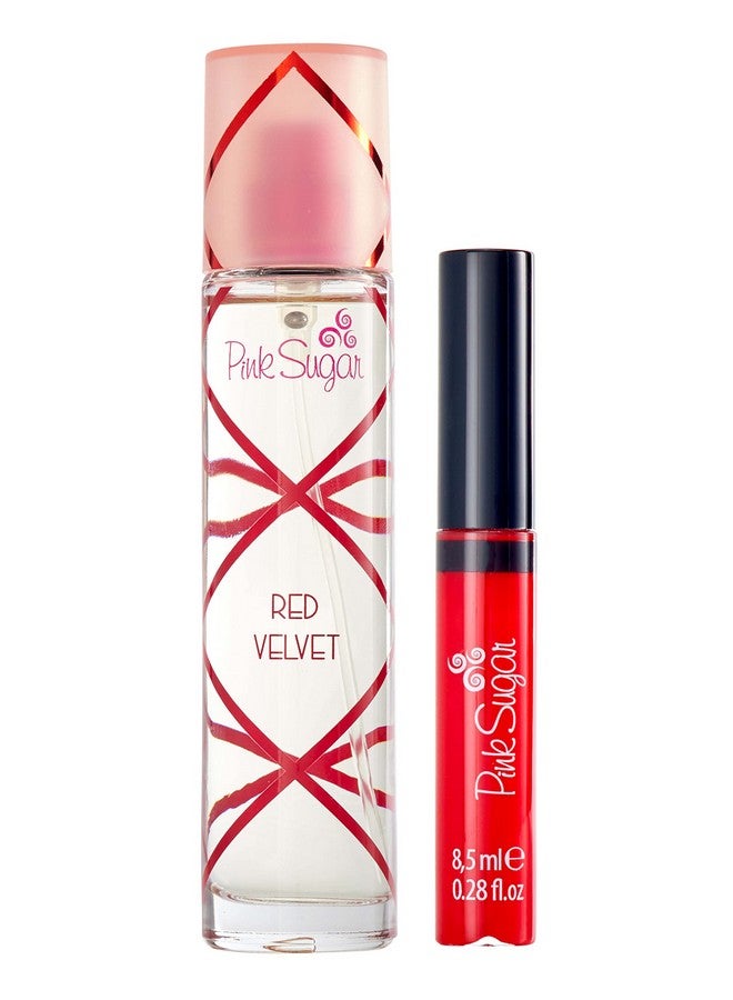 Pink Sugar Pink Sugar Red Velvet 2 Pc Gift Set for Women, Eau de Toilette Perfume Spray + Lip Gloss - Image 2