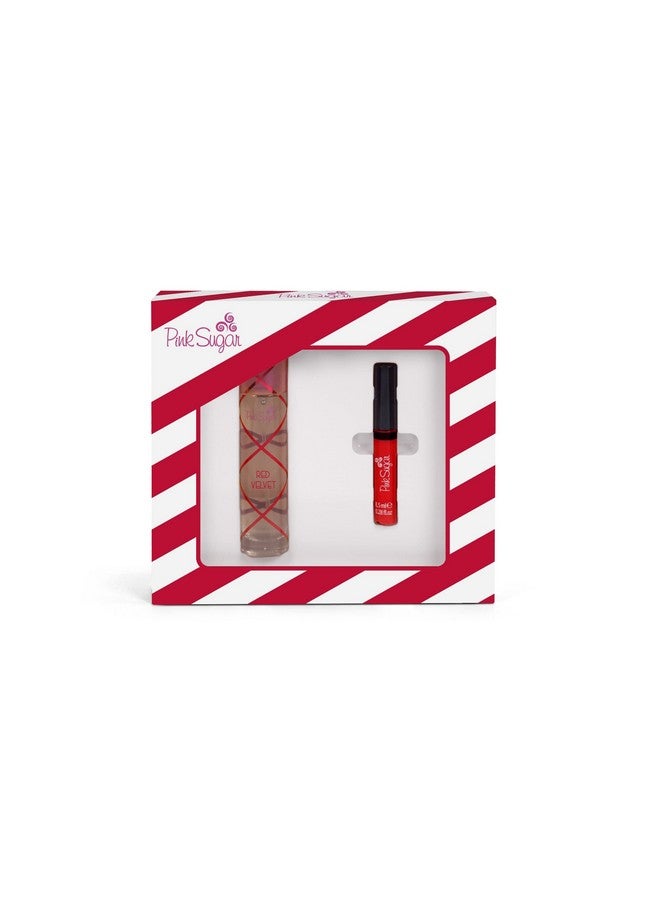 Pink Sugar Pink Sugar Red Velvet 2 Pc Gift Set for Women, Eau de Toilette Perfume Spray + Lip Gloss - Image 1