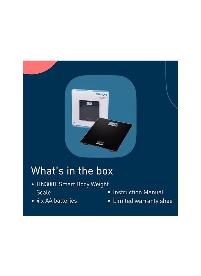 أومرون ميزان الوزن الرقمي الذكي OMRON HN300T2 Intelli IT، بشاشة LCD كبيرة، قياس دقيق لوزن الجسم  - Image 3
