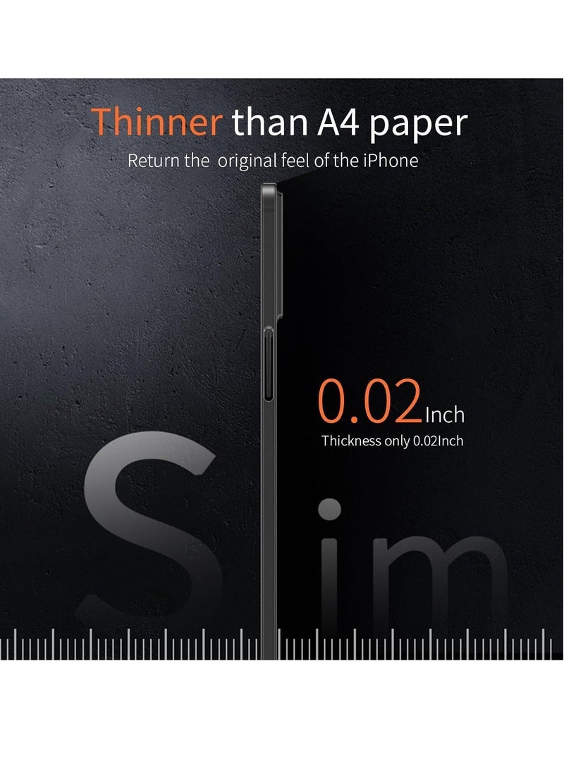 Case Compatible with iPhone 15 Slim Case,0.2mm Fit [Paper-Thin] Lightweight Case Matte Finish PP Back Skin Cover Protection [Anti-Fingerprints&Yellowing] (Black) - Image 2