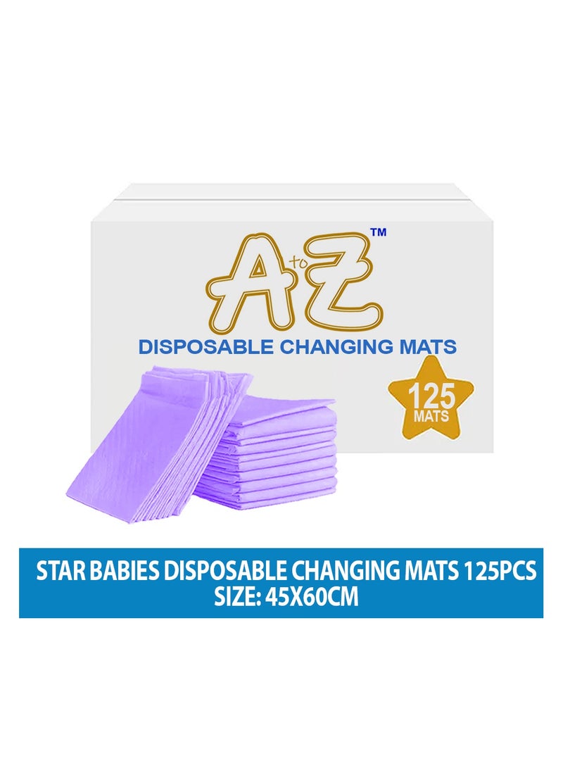 A TO Z A to Z - Disposable Changing Mat size (45cm x 60cm) Large- Premium Quality for Baby Soft Ultra Absorbent Waterproof - Pack of 125 - Lavender - Image 2