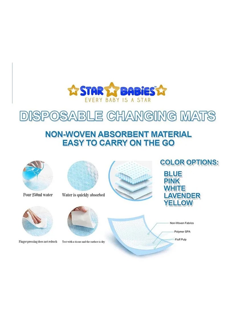 A TO Z A to Z - Disposable Changing Mat size (45cm x 60cm) Large- Premium Quality for Baby Soft Ultra Absorbent Waterproof - Pack of 125 - Lavender - Image 3