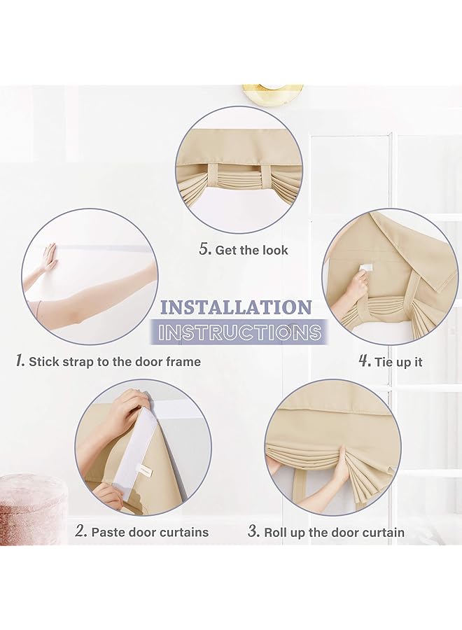 إيروريكس ستائر تعتيم للأبواب الفرنسية ستائر أبواب عمودية شديدة التحمل ستائر أبواب محمية بالخصوصية بالكامل ستائر أبواب تغطي أبواب الفناء والأبواب الفرنسية والنوافذ السقفية - Image 3