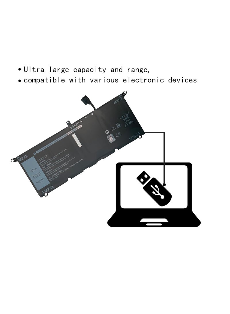 Replacement Laptop Battery DXGH8 G8VCF H754V 0H754V for Dell XPS 13 9370 9380 Inspiron 7390 7391 2-in-1 5390 5391 7490 Latitude 3301 E3301 Vostro 5 3 90 5.391 7.6V 52Wh - Image 3