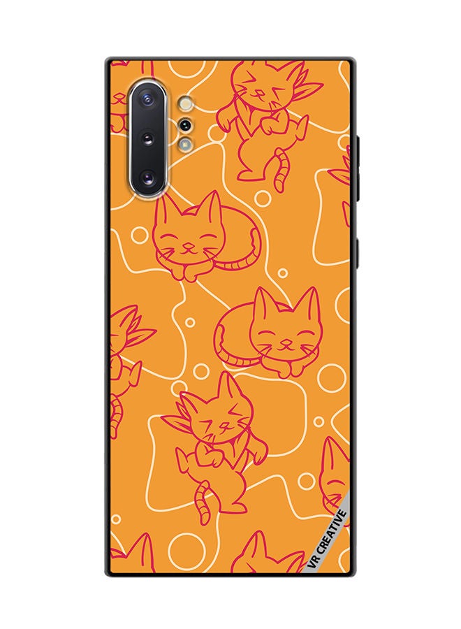 VR CREATIVE Protective Case Cover For Samsung Galaxy Note10 Plus 5G Chilling Cat Pattern Design Multicolour - Image 1