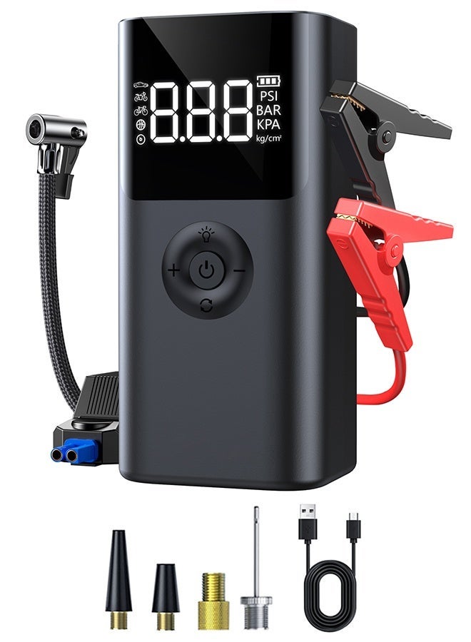 SUPER 5 1000A Car Jump Starter with Air Compressor, 150PSI Tire Inflator,12V Battery Booster for ALL Gas/10L Diesel, LED Portable Pack - Image 1