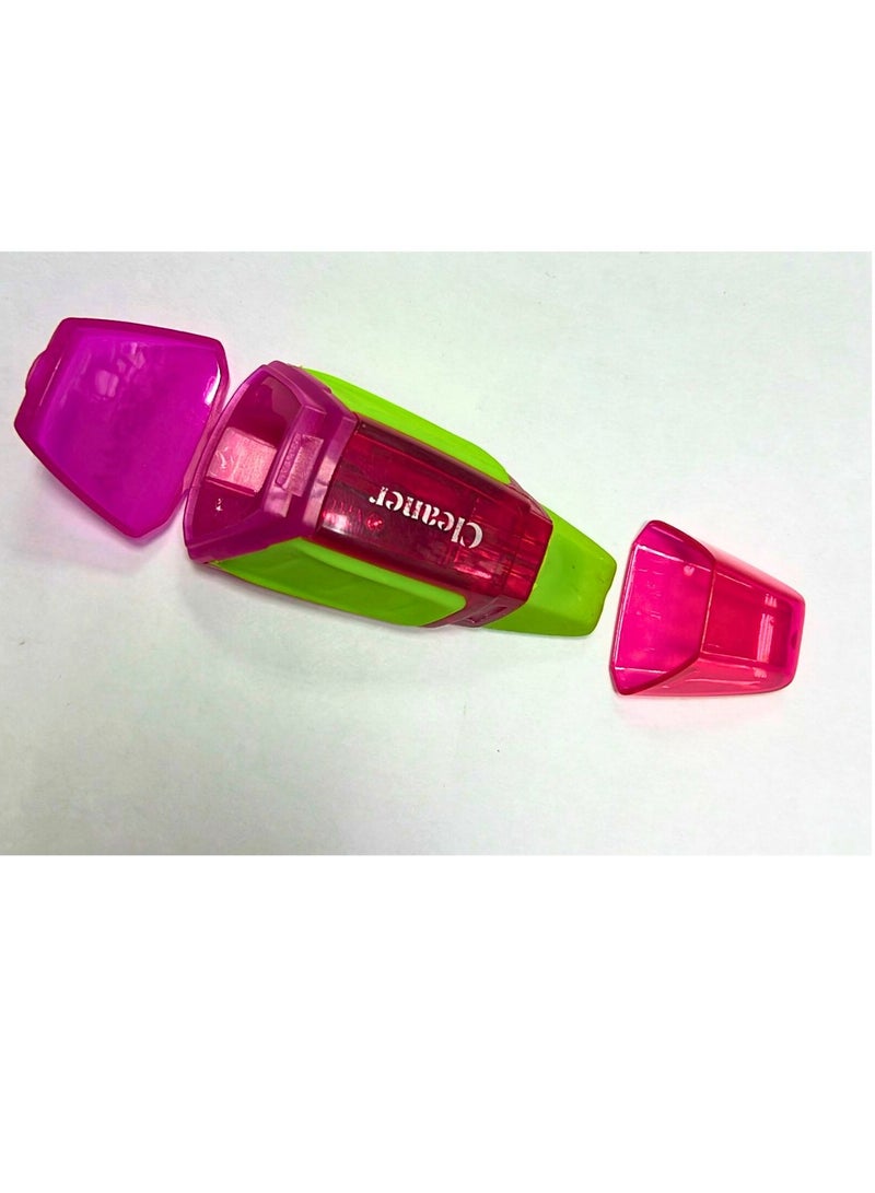 Y plus+ 24-Pieces Cleaner Soft Grip Sharpener And Eraser Assorted Color - Image 2