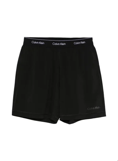 CALVIN KLEIN Men's Woven Gym Shorts - 7" inseam - Polyester, Black