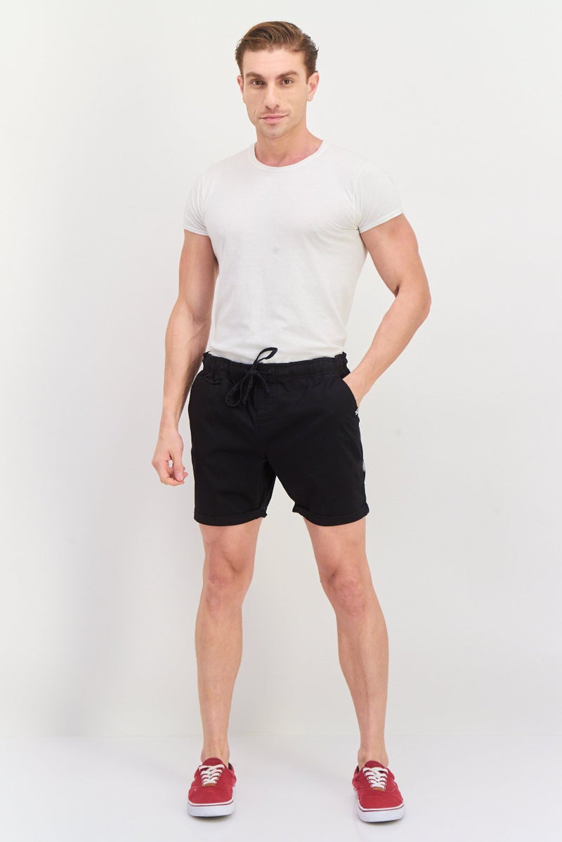 GOOD FOR NOTHING Men Drawstring Basic Shorts, Black - Image 4