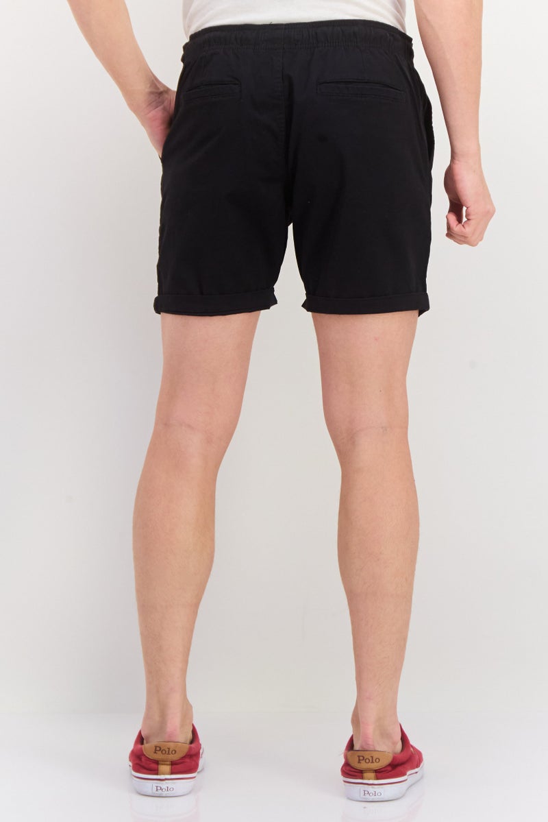 GOOD FOR NOTHING Men Drawstring Basic Shorts, Black - Image 3