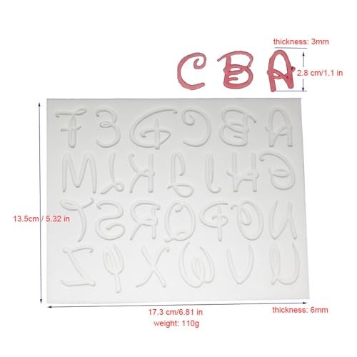 LVDGE Stylish English Alphabets/Letters & Numbers Silicone Molds For Fondant Cake, Gum paste, DIY Cake Decorations (Cartoon) - Image 2