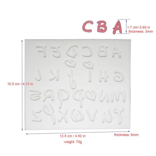 LVDGE Stylish English Alphabets/Letters & Numbers Silicone Molds For Fondant Cake, Gum paste, DIY Cake Decorations (Cartoon) - Image 3