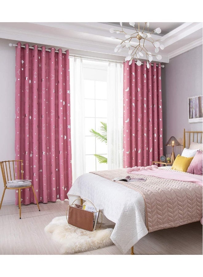 Beauenty 2Pieces Thermal Insulated Grommet Blackout Curtains for Bedroom Darkening Curtains for Living Room Basics Room Darkening Blackout Window Curtains Top is Eyelets Set - Image 1