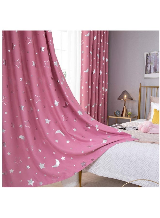 Beauenty 2Pieces Thermal Insulated Grommet Blackout Curtains for Bedroom Darkening Curtains for Living Room Basics Room Darkening Blackout Window Curtains Top is Eyelets Set - Image 2