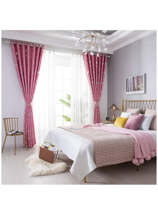 Beauenty 2Pieces Thermal Insulated Grommet Blackout Curtains for Bedroom Darkening Curtains for Living Room Basics Room Darkening Blackout Window Curtains Top is Eyelets Set - Image 4