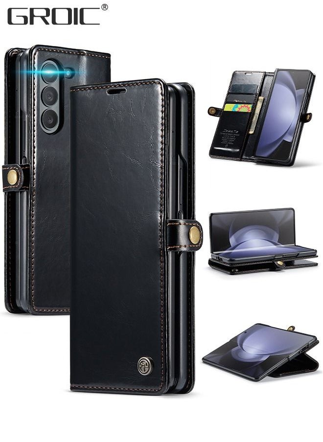 GROIC Case for Samsung Galaxy Z Fold 5 5G Case with Card Holder Slots Protective Leather Cover Shockproof Leather Wallet Case Galaxy Z Fold 5 Phone Shell  - Image 1