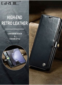 GROIC Case for Samsung Galaxy Z Fold 5 5G Case with Card Holder Slots Protective Leather Cover Shockproof Leather Wallet Case Galaxy Z Fold 5 Phone Shell  - Image 3