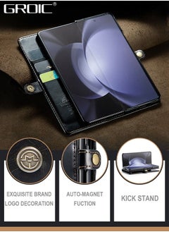 GROIC Case for Samsung Galaxy Z Fold 5 5G Case with Card Holder Slots Protective Leather Cover Shockproof Leather Wallet Case Galaxy Z Fold 5 Phone Shell  - Image 2