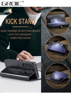 GROIC Case for Samsung Galaxy Z Fold 5 5G Case with Card Holder Slots Protective Leather Cover Shockproof Leather Wallet Case Galaxy Z Fold 5 Phone Shell  - Image 4