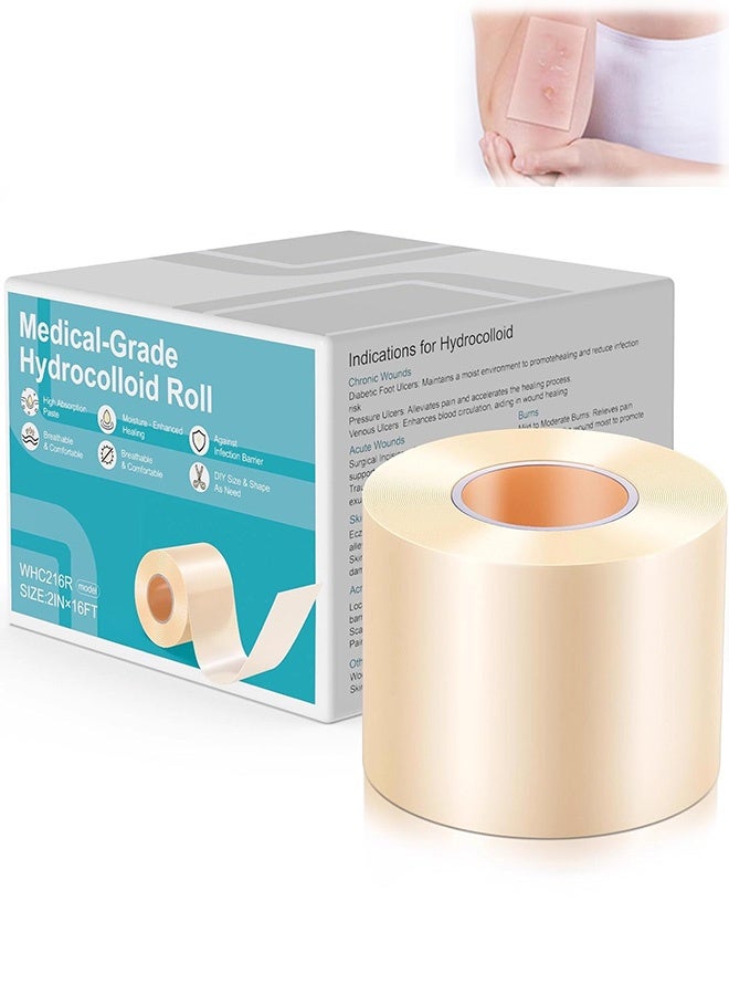 Gecomo Hydrocolloid Bandages Roll – Self-Adhesive Hydrocolloid Bandages for Wound Care, Hydrocolloid Patch Large Hydrocolloid Dressing - Image 1