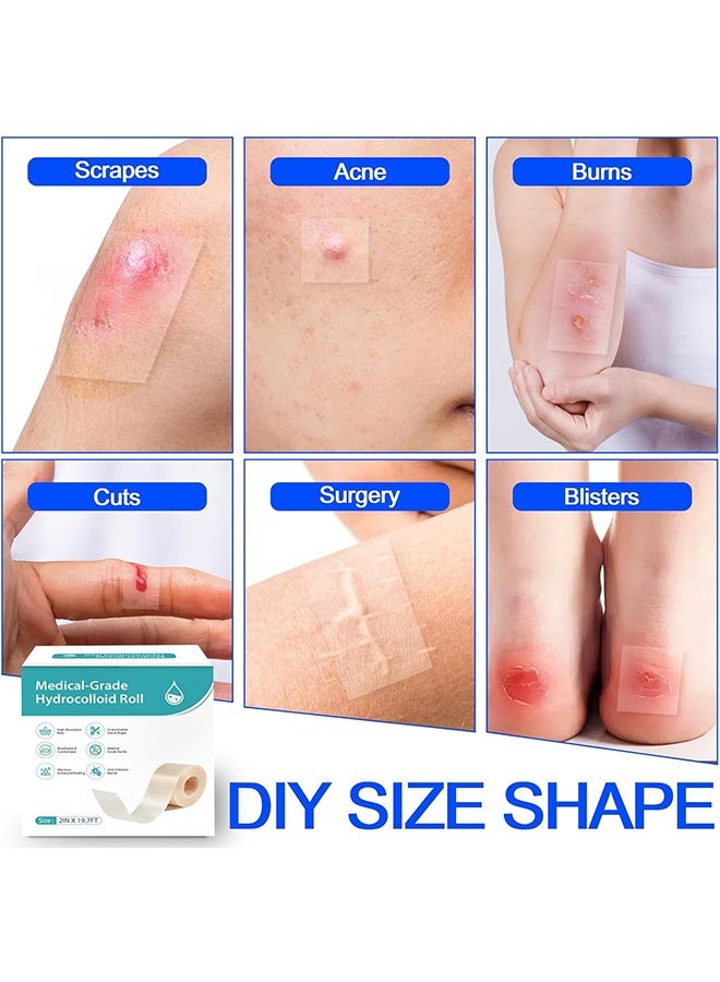 Gecomo Hydrocolloid Bandages Roll – Self-Adhesive Hydrocolloid Bandages for Wound Care, Hydrocolloid Patch Large Hydrocolloid Dressing - Image 5