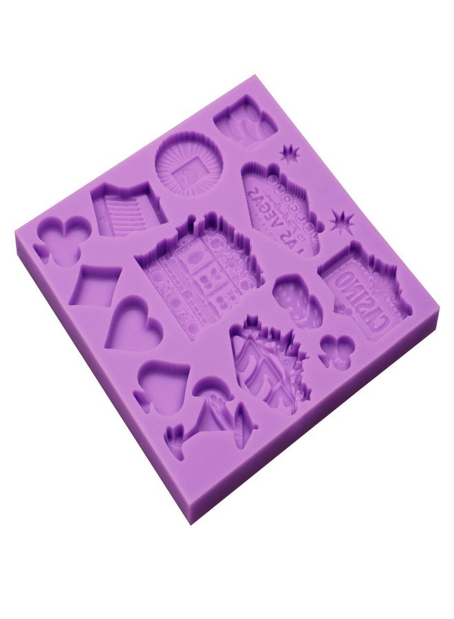acvcatto Casino Theme Silicone Fondant Mold, Las Vegas Style Cake Decorating Molds Slot Machine Playing Cards Poker Chips Molds for Cupcake Topper Chocolate Candy Craft Gum Paste - Image 5