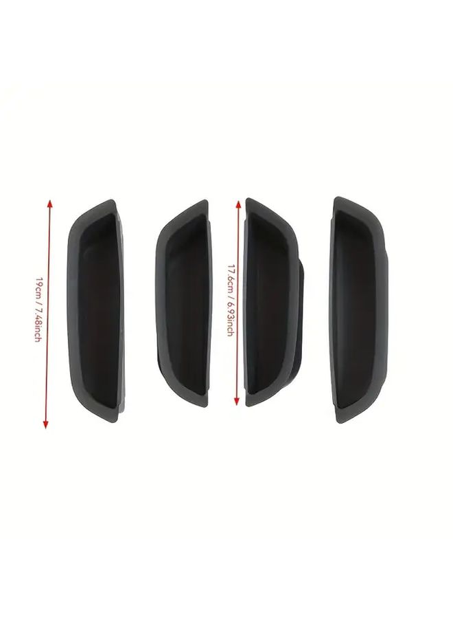 4 Door Handle Organizer Tray Silicone Cover for Toyota Prado LC250 2024 2025 2026 Black 4 Piece - Image 2