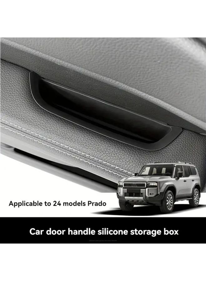 4 Door Handle Organizer Tray Silicone Cover for Toyota Prado LC250 2024 2025 2026 Black 4 Piece - Image 3