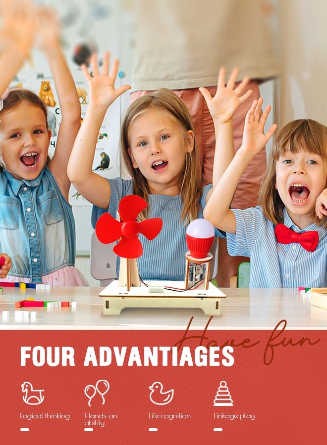 BEBLOSSOM Wind Turbine Model Kit for Kids 7–14 – DIY Wooden STEM Education Toy, Renewable Energy Science Experiment Set for Home & School, Parent-Child Learning & Physics Building Project - Image 3