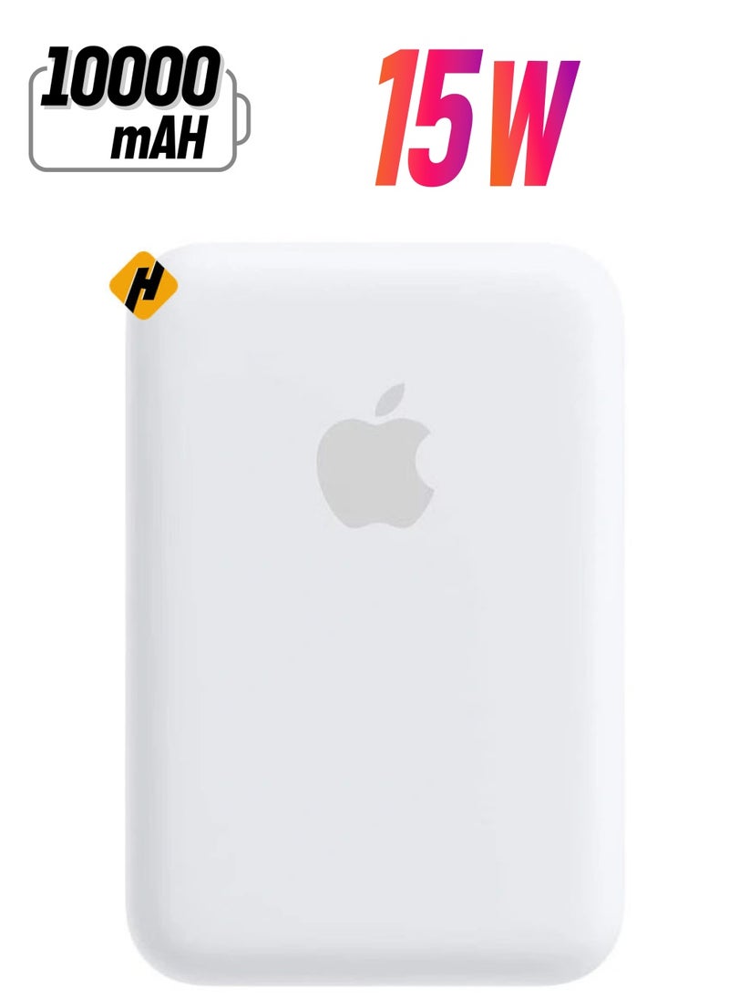 MagSafe Wireless Power Bank for iPhone 16 Pro Max – 10,000mAh Portable Charger in White
