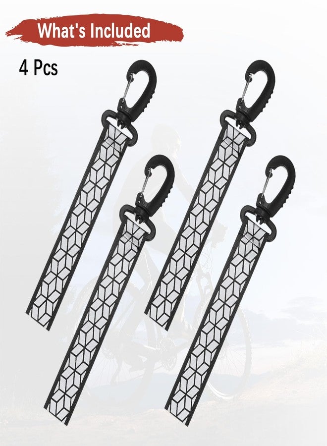 TIXIPEM Safety Reflector Pendants [4PCS] - Reflective Safety Keychain Gear with Plastic Buckle Use for Backpack & Running & Cycling - [Black-8.1IN/20.5CM] Double-Sided Reflective Tags - Image 4