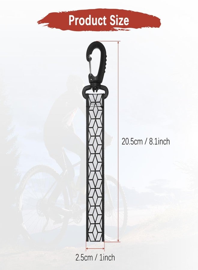 TIXIPEM Safety Reflector Pendants [4PCS] - Reflective Safety Keychain Gear with Plastic Buckle Use for Backpack & Running & Cycling - [Black-8.1IN/20.5CM] Double-Sided Reflective Tags - Image 3