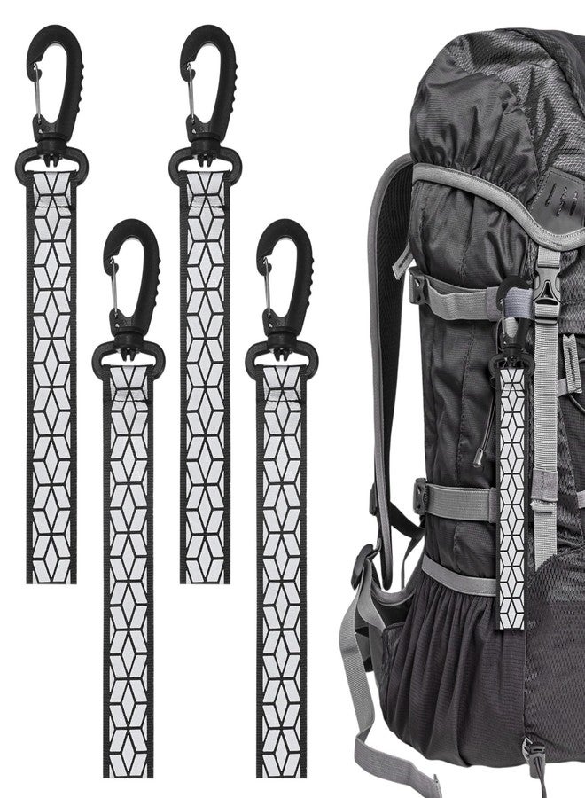 TIXIPEM Safety Reflector Pendants [4PCS] - Reflective Safety Keychain Gear with Plastic Buckle Use for Backpack & Running & Cycling - [Black-8.1IN/20.5CM] Double-Sided Reflective Tags - Image 1