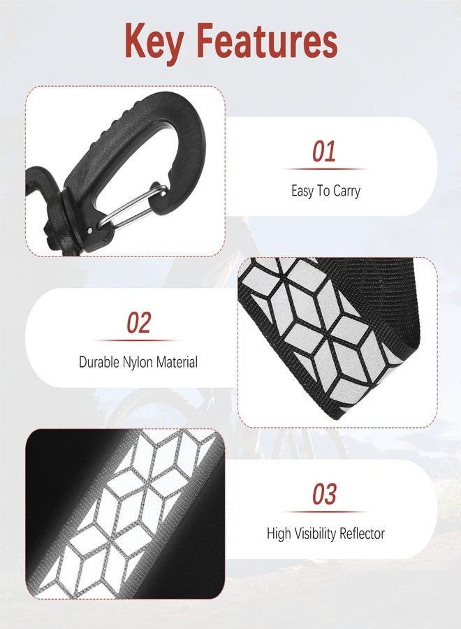 TIXIPEM Safety Reflector Pendants [4PCS] - Reflective Safety Keychain Gear with Plastic Buckle Use for Backpack & Running & Cycling - [Black-8.1IN/20.5CM] Double-Sided Reflective Tags - Image 5