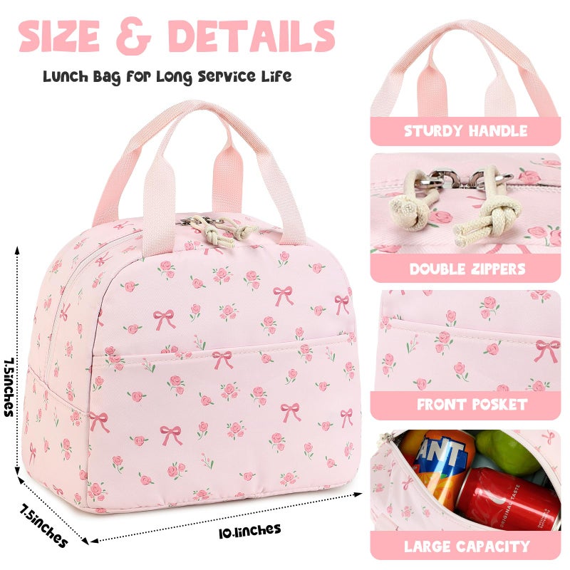 Bluboon Lunch Bag for Women Men Cute Lunch Tote Bags Reusable Insulated Lunch Box Large Capacity Reusable Insulated Cooler for Work Picnic or Travel - Image 2