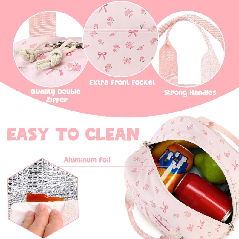 Bluboon Lunch Bag for Women Men Cute Lunch Tote Bags Reusable Insulated Lunch Box Large Capacity Reusable Insulated Cooler for Work Picnic or Travel - Image 4