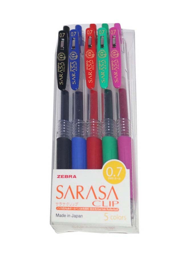 ZEBRA - CLIP PEN SET 5 COLORS - 0.7mm - Image 1
