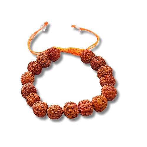 PUSHKARA Authentic 5 Mukhi(Panchmukhi) Rudraksha Bracelet With Certificate | AAA Grade Unisex both for Men and Women | Tie-up Band – 2.8 Inches Diameter - Image 1