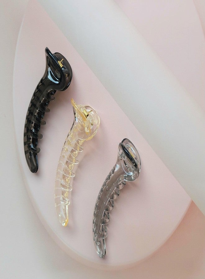 مشابك شعر على شكل موزة من RHOSYN HAIR ACESSORIES للنساء، للشعر الخفيف، تثبيت قوي، مشابك شعر متوسطة الطول لامعة وجذابة، مشابك تجميل عصرية للسيدات، عبوة من 6 قطع - Image 4