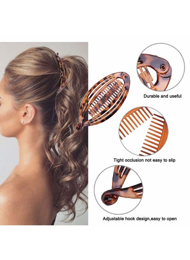 Aaiffey 4pcs Banana Hair Clips Vintage Clincher Combs Tool for Thick Curly Hair Accessories Fishtail Hair Clip Combs Double Banana Clip Set for Women Girls - Image 3