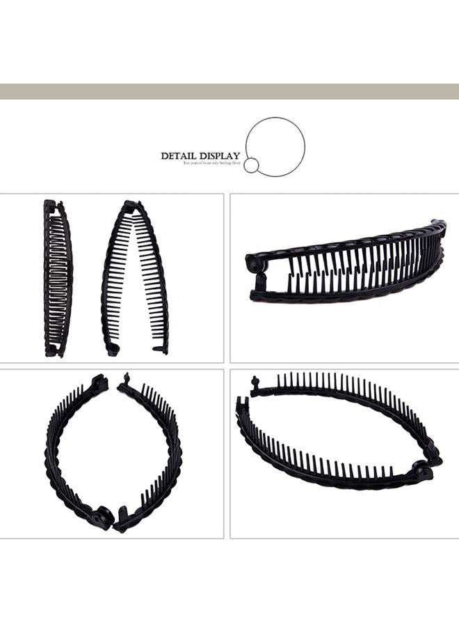 Aaiffey 4pcs Banana Hair Clips Vintage Clincher Combs Tool for Thick Curly Hair Accessories Fishtail Hair Clip Combs Double Banana Clip Set for Women Girls - Image 4